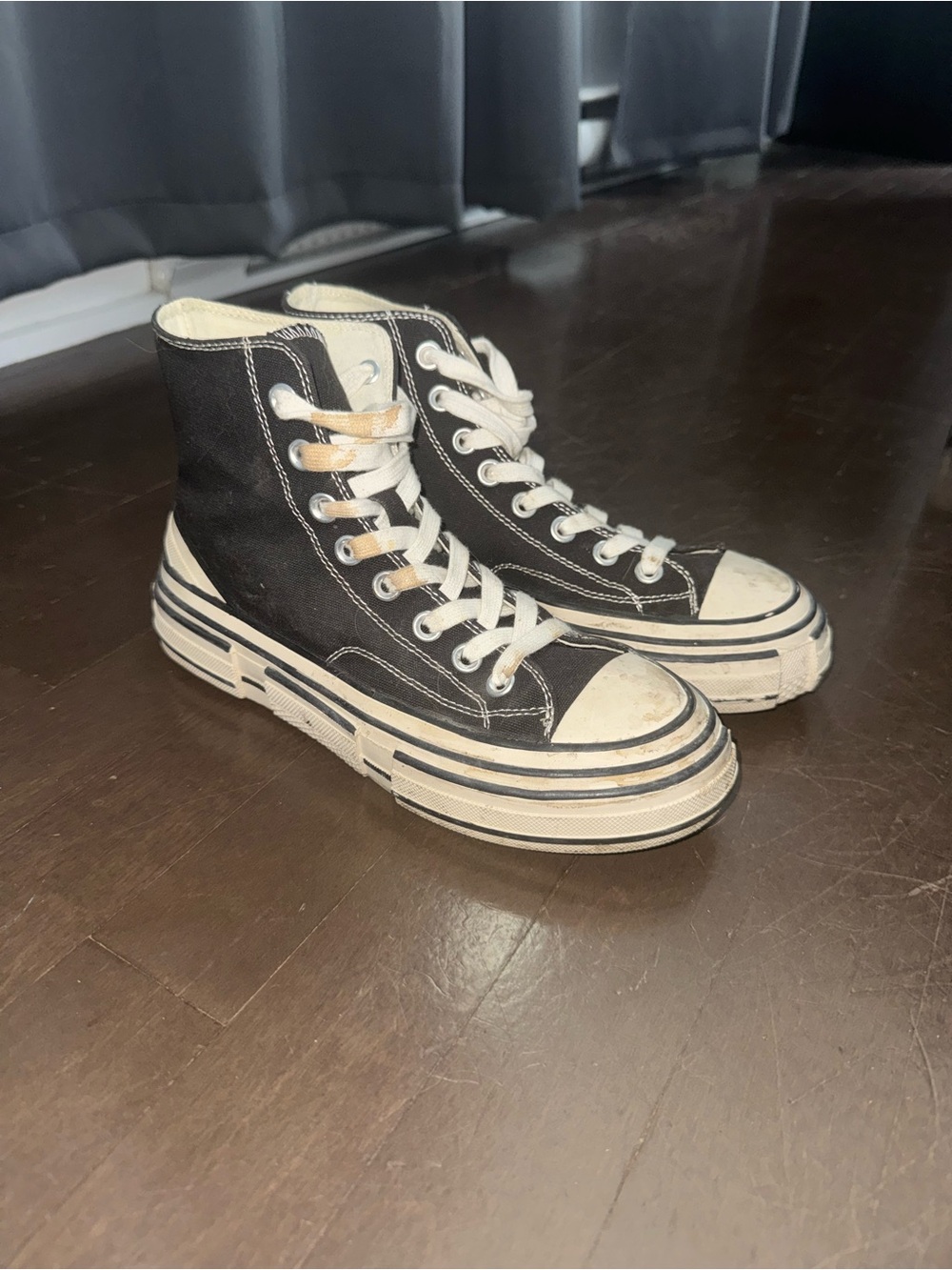 Jeffrey Campbell Black and White High-Top Sneakers